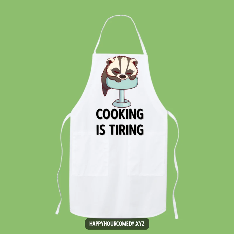 Funny Sleepy Badger Apron: Lounge and Cook With This Tired Badger, Great Funny Gift