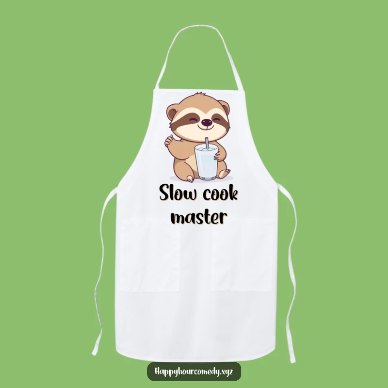 Funny Sloth Drink Apron: Slow & Steady Chef, Practical Funny Gift