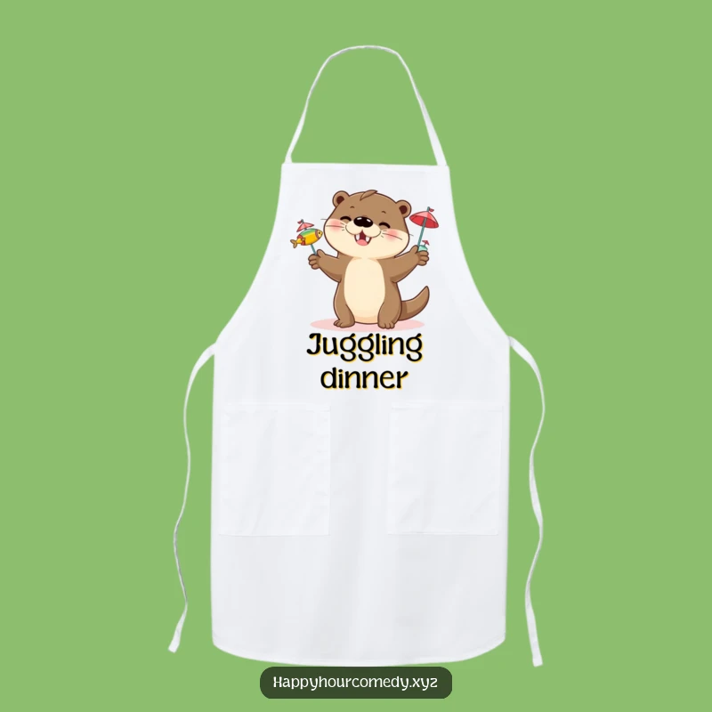 Funny Otter Juggling Apron: Playful Chef, Practical Funny Gift for Kitchen
