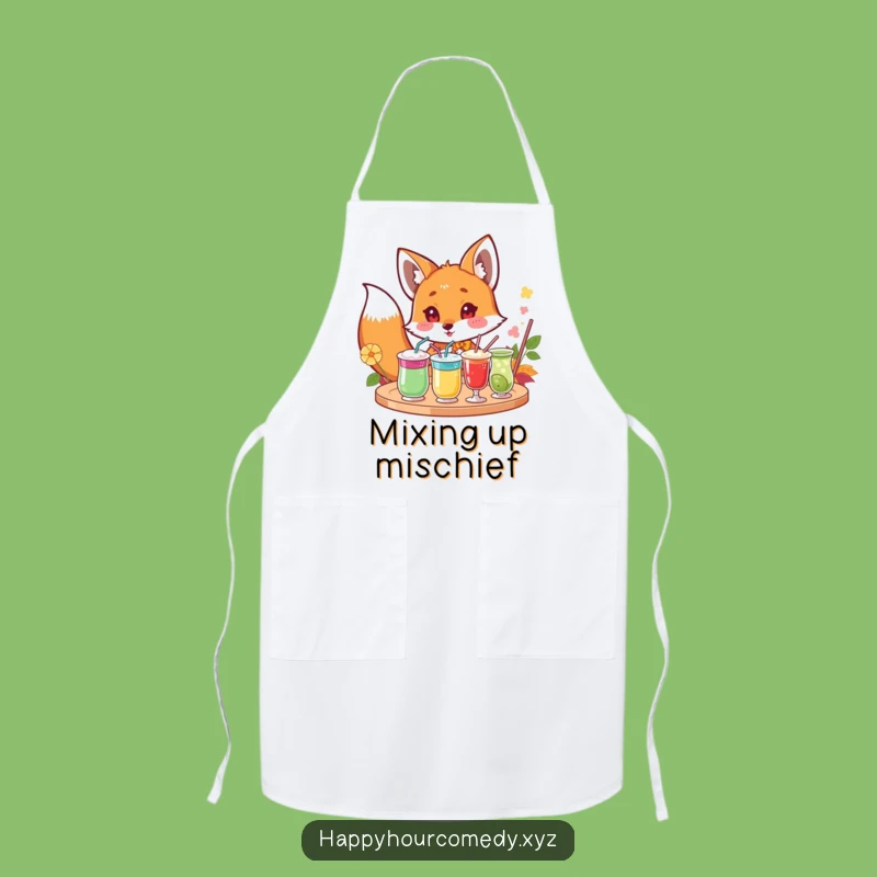Funny Fox Drink Apron: Curious Chef, Practical Funny Gift for Kitchen