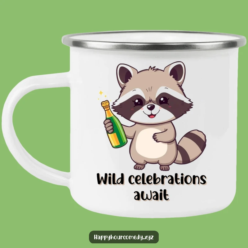 Funny Raccoon Champagne Camping Mug: Toast Your Adventures With This Cheerful Raccoon, Perfect Funny Gift