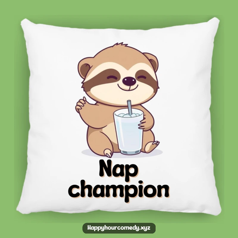 Comfy Funny Sloth Drink Pillow: Soft Sloth Cushion, Relaxing Funny Gift