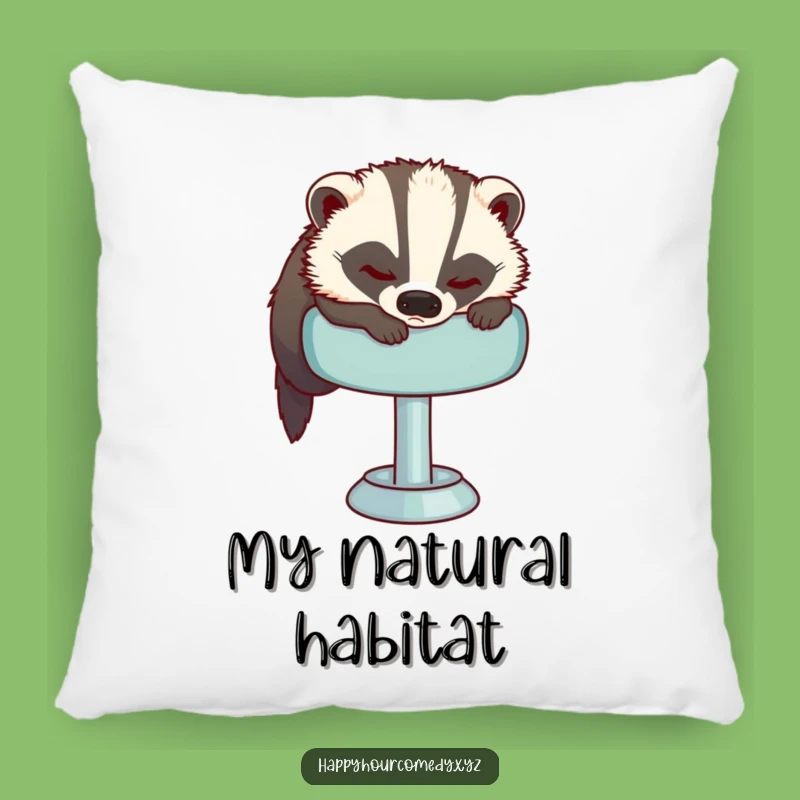Cozy Funny Sleepy Badger Pillow: Snuggle Up With This Tired Badger, Perfect Funny Gift