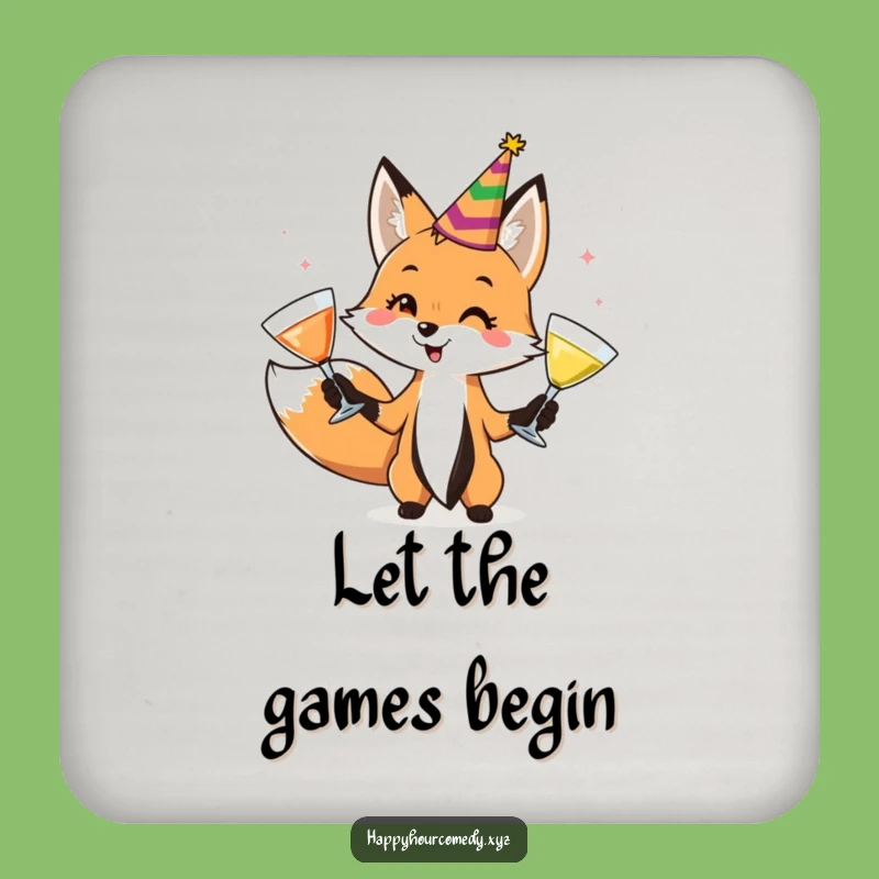 Funny Fox Juggler Drink Coaster: Protect Your Table With This Playful Fox, Fun Funny Gift