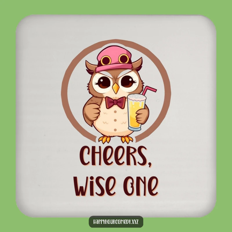 Funny Owl Bartender Drink Coaster: Protect Surfaces With This Witty Owl, Unique Funny Gift