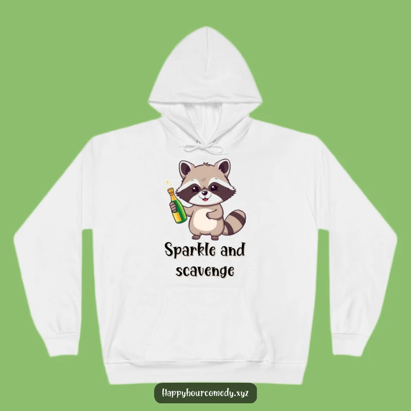 Cozy Funny Raccoon Champagne Hoodie: Warmth And Celebration, Your Favorite Funny Gift
