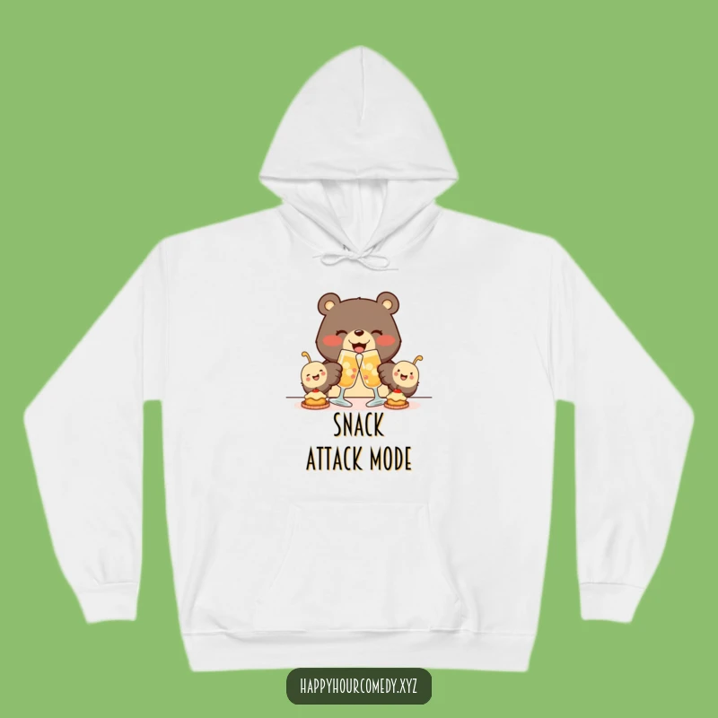 Cozy Funny Bear Appetizer Hoodie: Warm Hugs With This Joyous Bear, Your Favorite Funny Gift