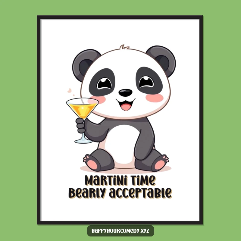 Free Printable Panda Martini Wall Art: Funny Downloadable Decor for a Good Time