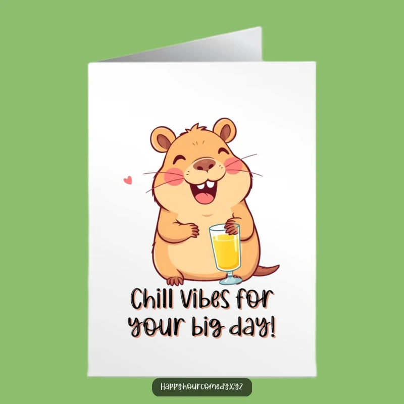 Free Printable Capybara Juice Birthday Card: Funny Downloadable Gift for a Chill Vibe