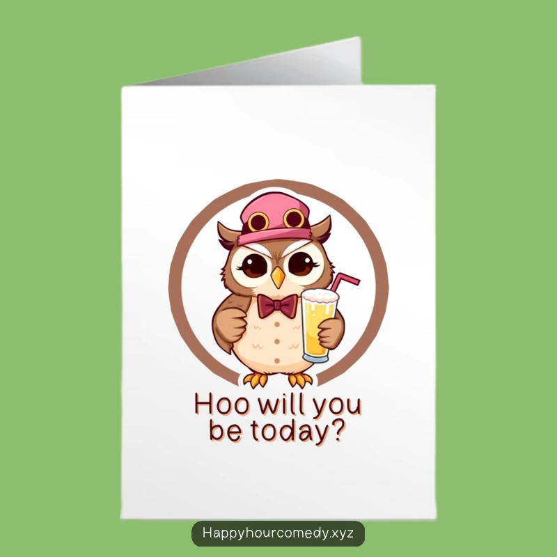 Free Printable Birthday Card: Funny Owl Bartender Winking, Perfect DIY Downloadable Gift