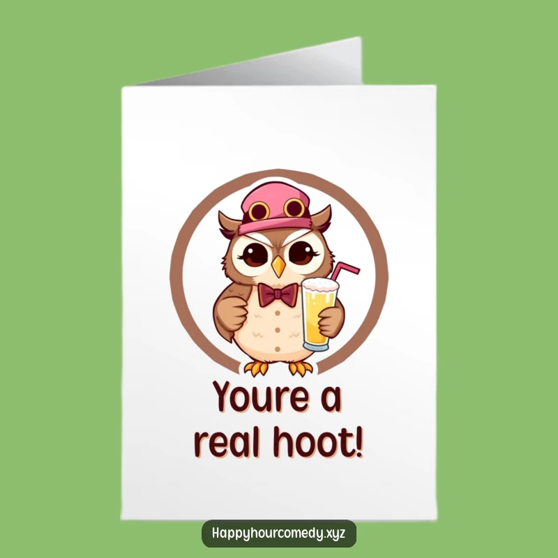 Free Printable Congratulations Card: Witty Owl Bartender Cheers, Fun Downloadable Gift