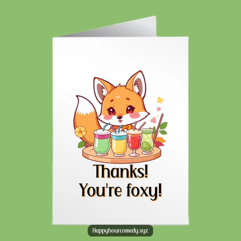 Free Printable Fox Thank You Card: Funny Downloadable Gift for Appreciative Moments