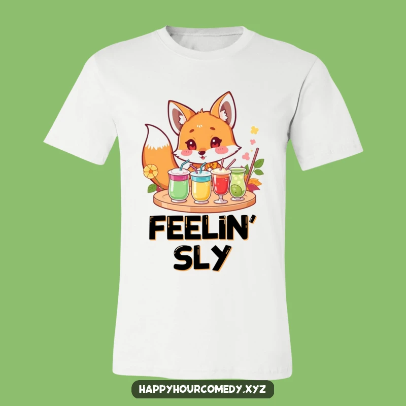 Funny Fox Drink T-Shirt: Excited Fox Sipping, Awesome Funny Gift