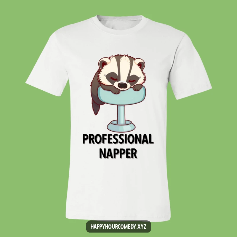 Funny Sleepy Badger T-Shirt: Tired Badger Lounging, Hilarious Funny Relaxation Gift