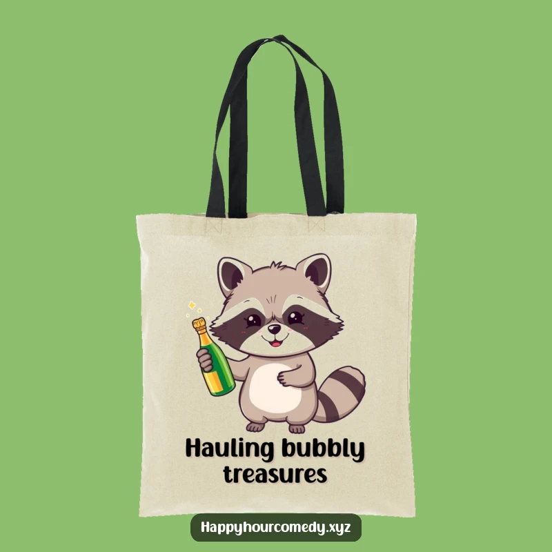 Funny Raccoon Champagne Tote Bag: Carry Your Celebrations In Style, Great Funny Gift